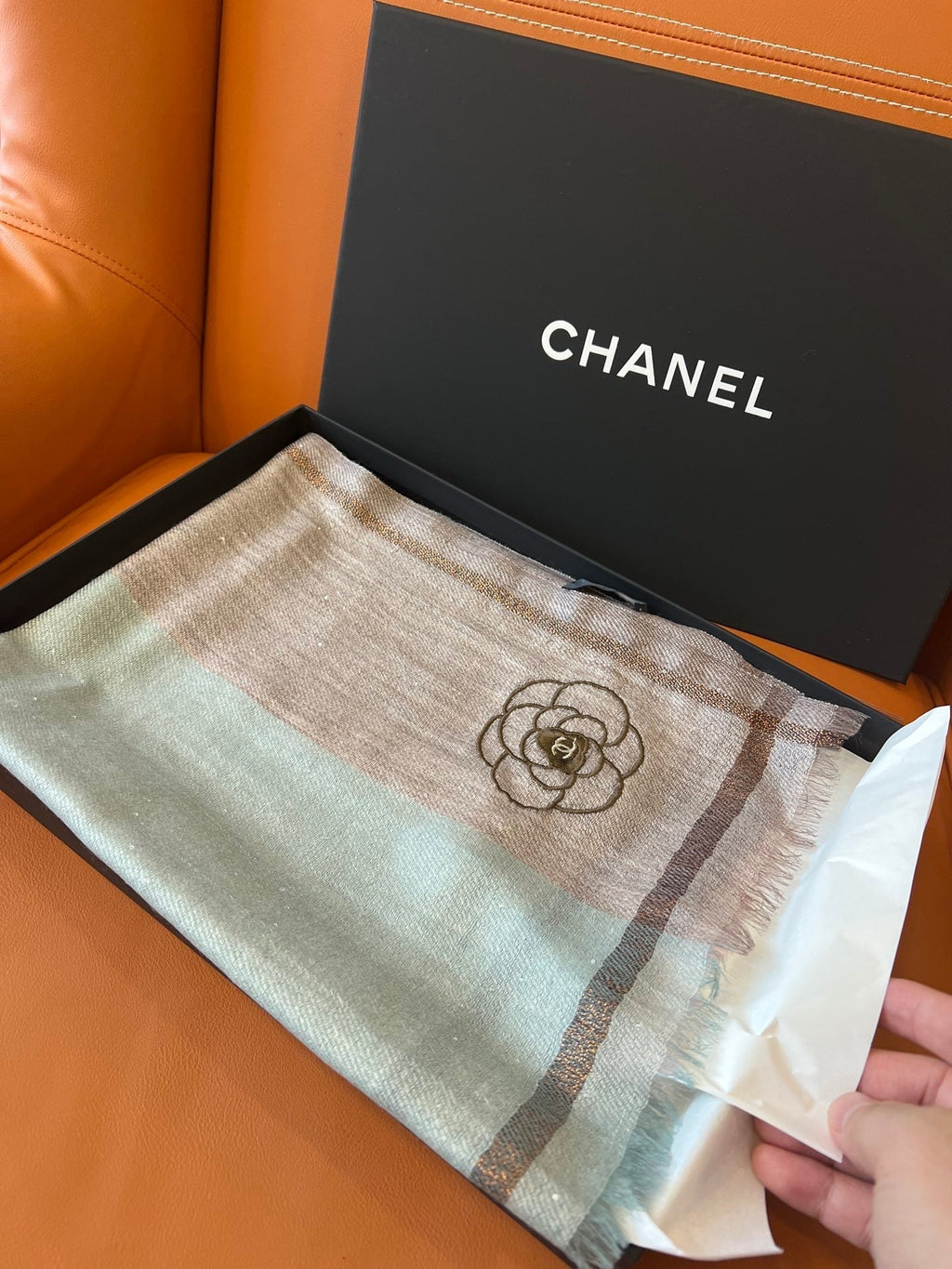 CC Square Scarf 100 CM In Colorful Cashmere And Wool Mix Sequin Fabric 345994