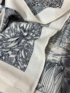 Scarf 135 CM Black White Cashmere And Silk