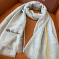 LP Quadrata Rainbow Scarf 210 CM In Grey Thin Silk Woven With Wool 428590