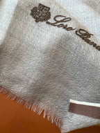 LP Quadrata Rainbow Scarf 210 CM In Grey Thin Silk Woven With Wool 428590