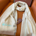LP Quadrata Rainbow Scarf 210 CM In Beige Thin Silk Woven With Wool 428592