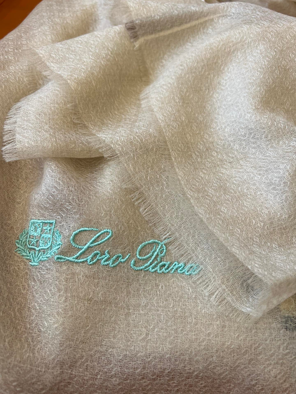 LP Quadrata Rainbow Scarf 210 CM In Beige Thin Silk Woven With Wool 428592