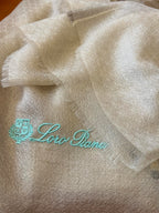 LP Quadrata Rainbow Scarf 210 CM In Beige Thin Silk Woven With Wool 428592