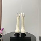 CC High Boot 5.5cm White Black Calfskin