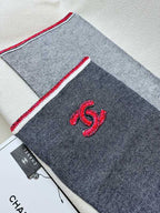 CC Scarf 220 CM In Black Grey Mix Red Cashmere 389885