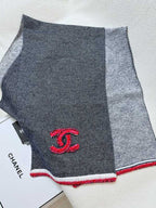CC Scarf 220 CM In Black Grey Mix Red Cashmere 389885