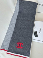 CC Scarf 220 CM In Black Grey Mix Red Cashmere 389885