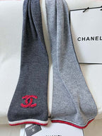 CC Scarf 220 CM In Black Grey Mix Red Cashmere 389885