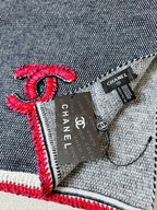 CC Scarf 220 CM In Black Grey Mix Red Cashmere 389885