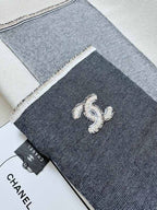 CC Scarf 220 CM In Black Grey Mix White Cashmere 389887