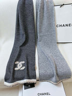 CC Scarf 220 CM In Black Grey Mix White Cashmere 389887