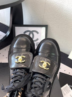 CC Short Boots In Black Logo Print Lambskin  938057