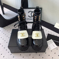 CC Short Boots In Black Mix White Logo Print Lambskin 938059