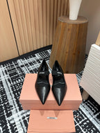 Miu ballerinas Black Sheepskin