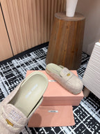 Miu Mule Pastel Pink Wool