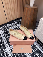 Miu Mary Jane Beige Shiny Lambskin
