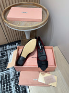 Miu Mary Jane Wine Red And Black Velvet