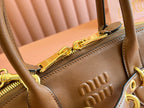 AVENTURE NAPPA BAG 33 IN CARAMEL BROWN LAMBSKIN GOLD HARDWARE