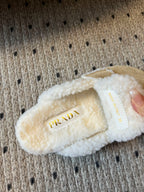 PRA Furry Half-Slipper Beige Suede 478566