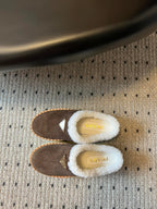 Prada 25s Furry Half-Cover Slippers Brown Suede And Wool 538428