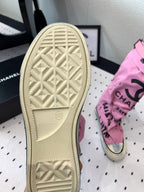CC High-Top Canvas Boots Pink Black Denim Fabric 938048