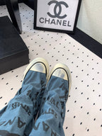 CC High-Top Canvas Boots Blue Black Denim Fabric  938049