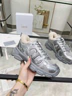CD Chrono Sneaker Grey Wool Lining Mesh Fabric And Calfskin