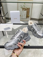 CD Chrono Sneaker Grey Wool Lining Mesh Fabric And Calfskin
