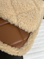 Flap Bag Mini 18cm Beige Brown Sherling Lambskin Gold Hardware