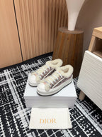 CD Walk'n'Dior Platform Sneaker Pale Pink Canvas And Fleece Lining