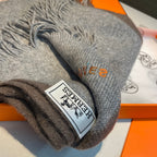 Scarf 180 CM Grey White Mix Brown Cashmere Knit  398249