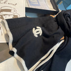 CC Scarf 200 CM In Black Wool Cashmere 401978