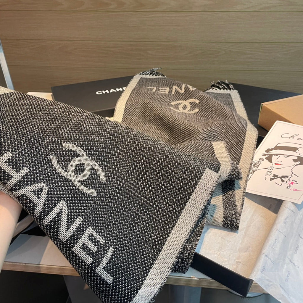 CC Scarf 200 CM In Grey Mix White Wool 403798