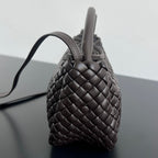 BV Small Cobble Top Handle 23cm Chocolate Lambskin