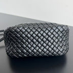 BV Small Cobble Top Handle 23cm Black Lambskin