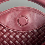 BV Small Cobble Top Handle 23cm Dark Red Lambskin