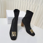 Miss Dior Ankle Boots 80mm Black Suede 111382