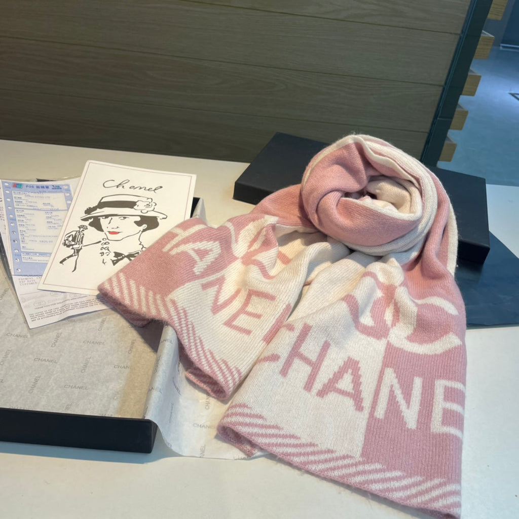 CC Scarf 180 CM In White Mix Pink Cashmere 416940