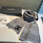 CC Scarf 180 CM In Grey Black Wool 421442