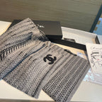 CC Scarf 180 CM In Grey Black Wool 421442