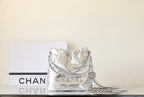 25C Hobo 22 Bag 19cm Silver Metalic Lambskin