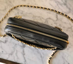 24K Mini Camera Case 18cm Black Lambskin