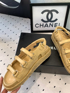 CC Sandals In Dark Beige Lambskin 146999