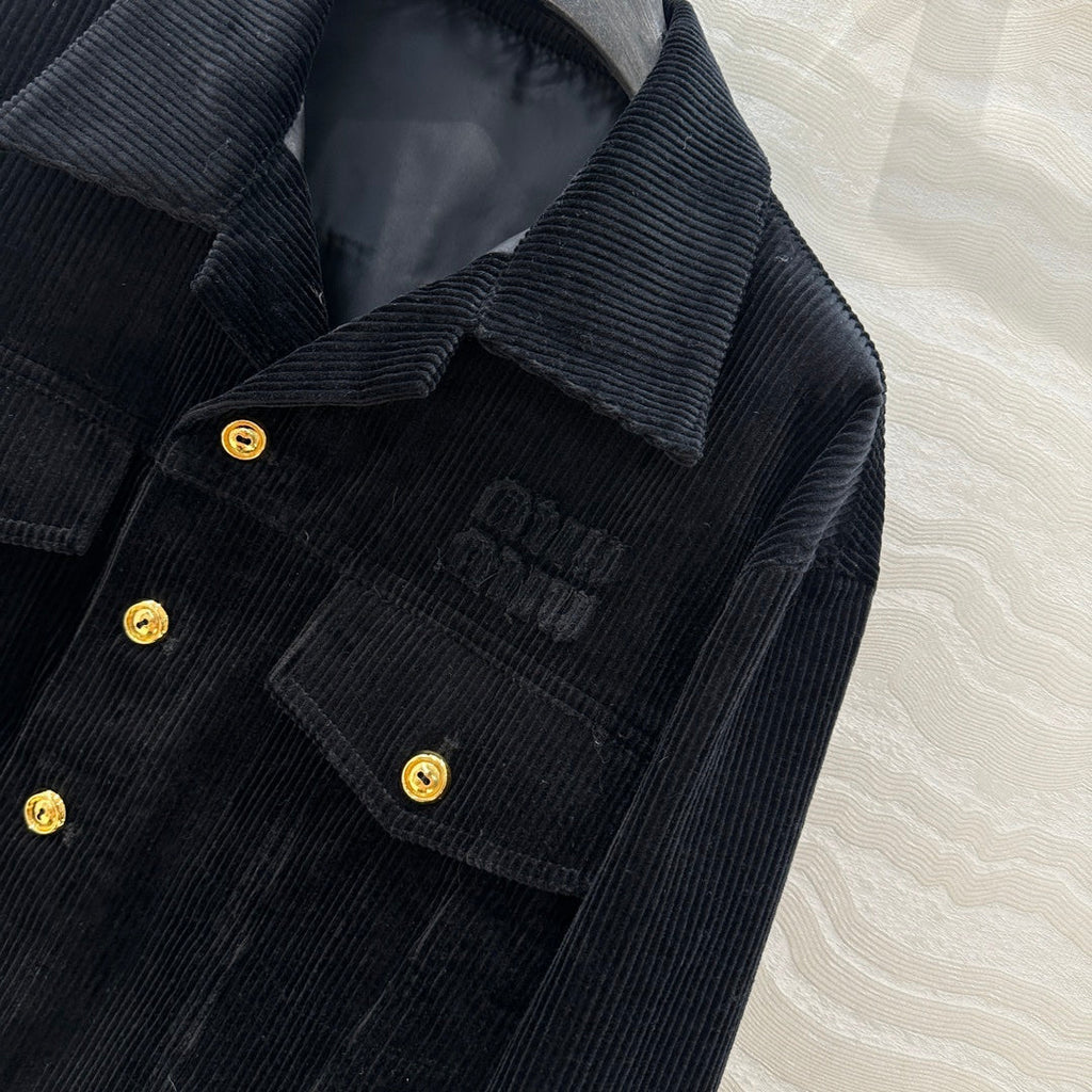 Miu Miu Corduroy Jacket Black Cotton