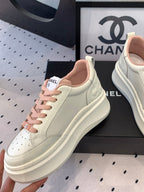 CC Sneaker In White Mix Rose Pink Cowhide 147104