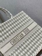 CD Metal Houndstooth Book Tote 42cm Bag Canvas 336585