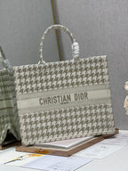 CD Metal Houndstooth Book Tote 42cm Bag Canvas 336585