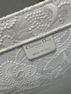 CD Lace White Book Tote 42cm Bag Canvas 336570