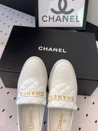CC Moccasins In White Cowhide 147018