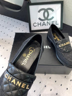 CC Moccasins In Black Denim Fabric 147020